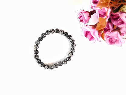 Natural Snowflake Obsidian Bracelet