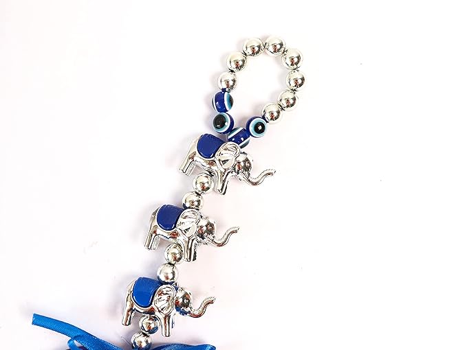 Evil Eye Wall Hanging with 3 Elephants &nbsp; 9 Inch