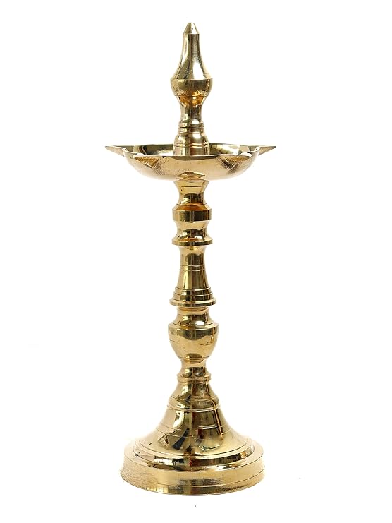 Pure Brass Diya - 9 Inch - Pack of 2