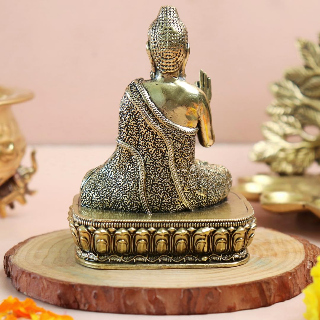 Brass Meditating Sitting Gautam Buddha Statue - 4 Inch