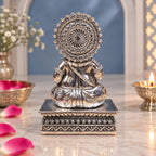 999 Pure Silver Plated Kubera Idol | 3.5 Inch |Wealth and Harmony | Pooja | Home Temple | Housewarming & Diwali Gift | Shop |