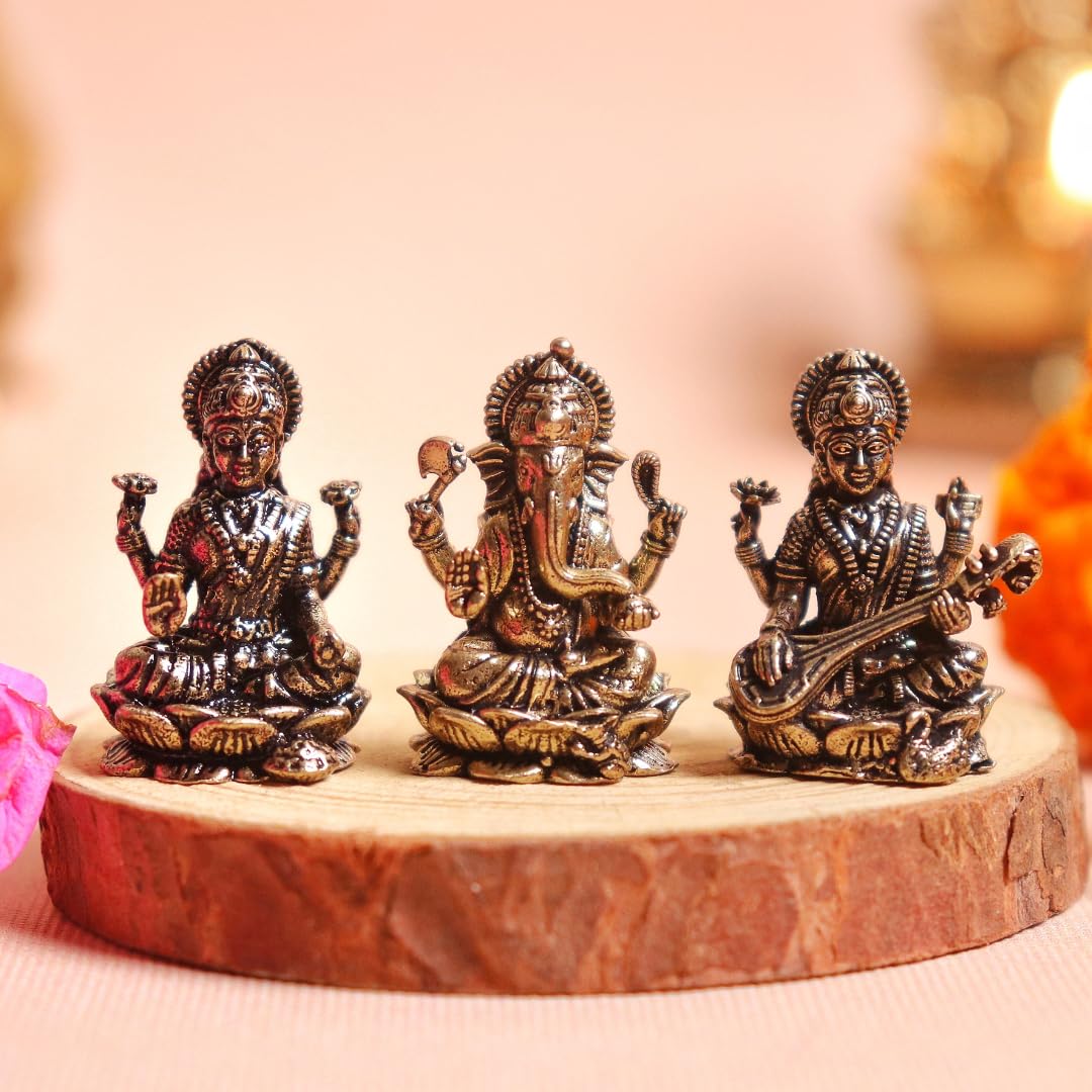 Lakshmi Ganesh Saraswati Idol | Small Idols | 1 Inch Murti