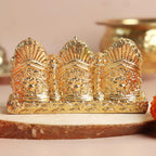 24K Gold Plated Laxmi Ganesh Saraswati Murti | 4 Inch | Diwali | Prosperity | Wealth | House Warming Gifts |