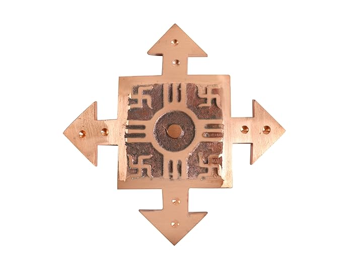 Copper Four Direction Arrow with Swastik Plate