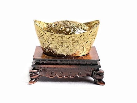 Chinese Gold Feng Shui Ingot 3 Inch