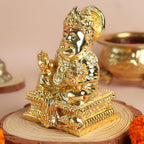 24 K Gold Plated Kuber Ji Ki Murti | 5 Inch | Kubera Idol |Statue | Showpiece for Home | God of Wealth |