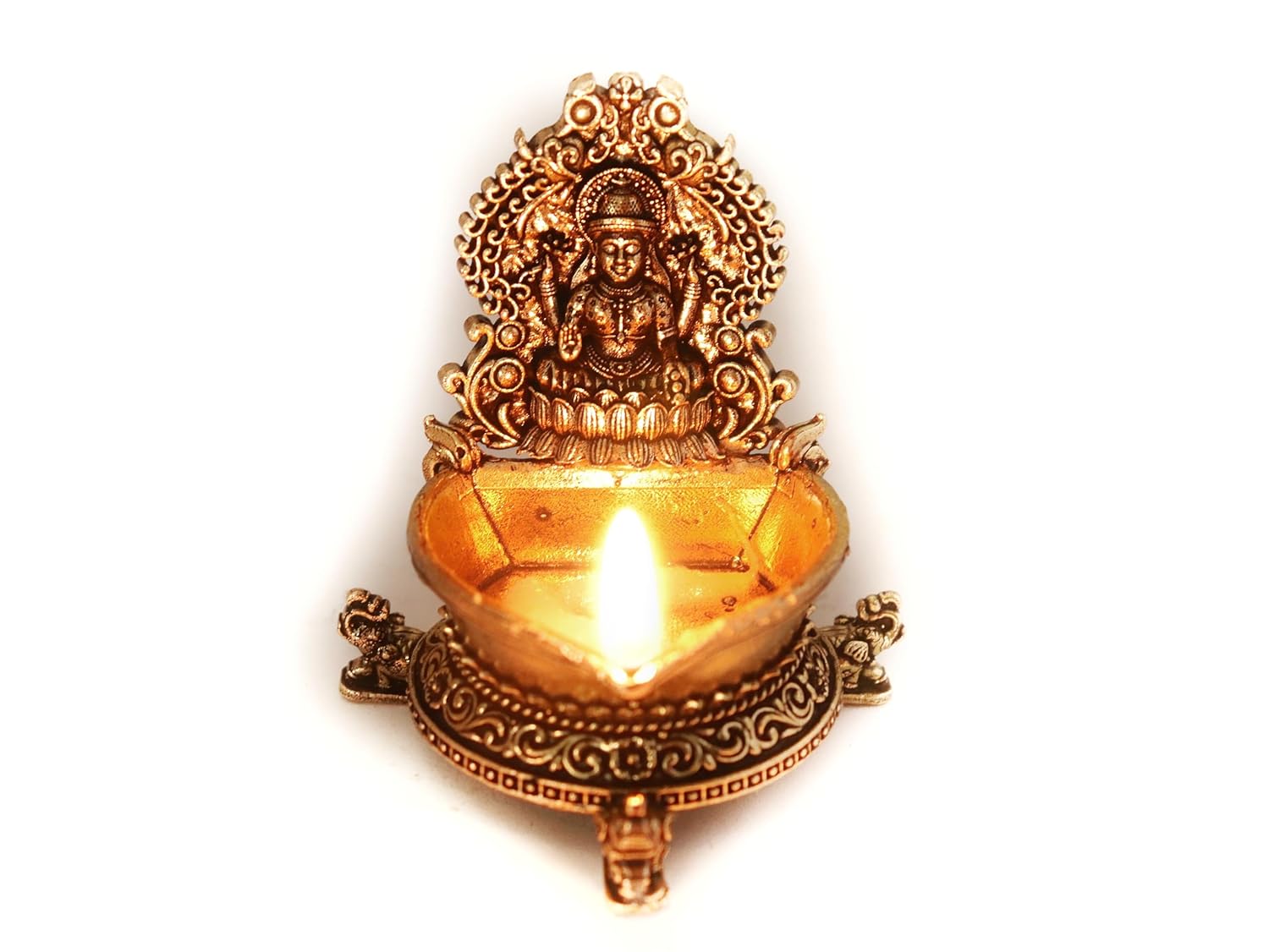 Brass Laxmi Diya for Puja - 3 Inch