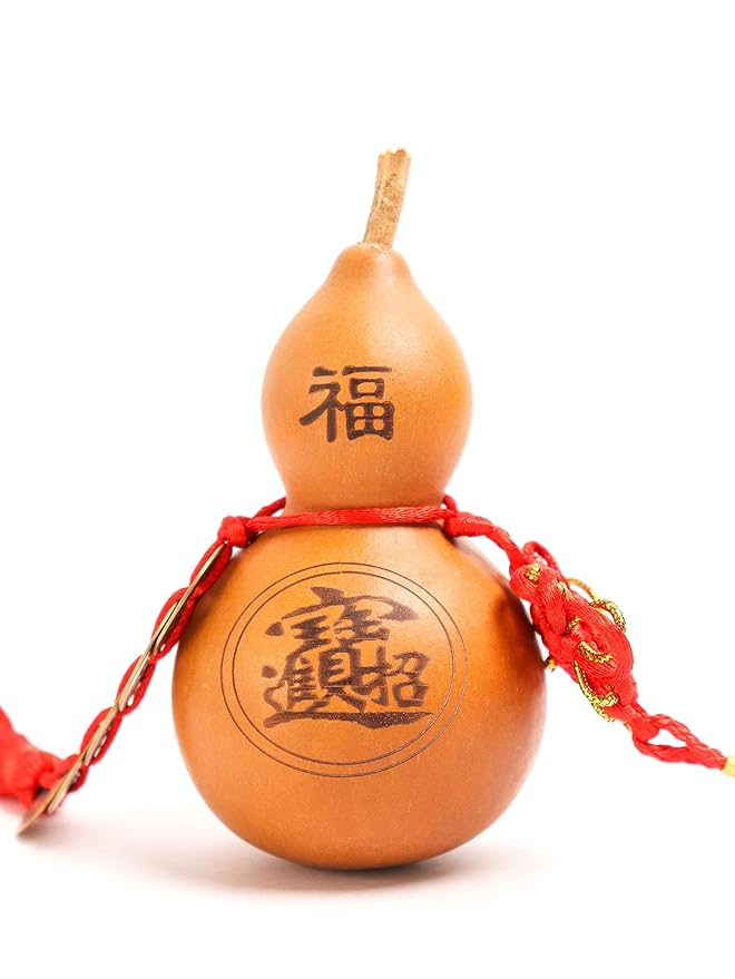 Hanging Purple Clay Wu Lou Gourd Figurine 12 Inch