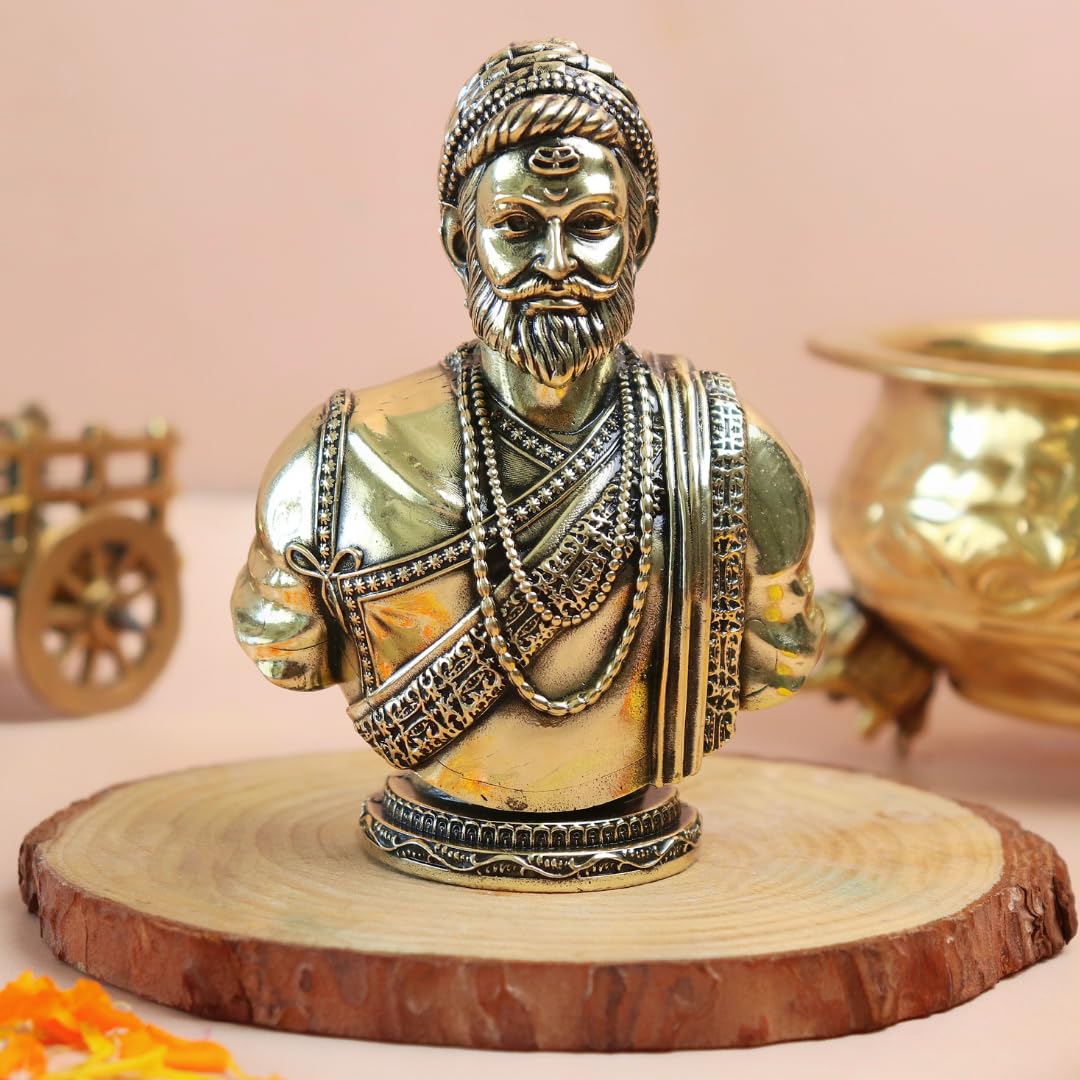 Brass Chatrapati Shivaji Maharaj Statue - 4 Inch