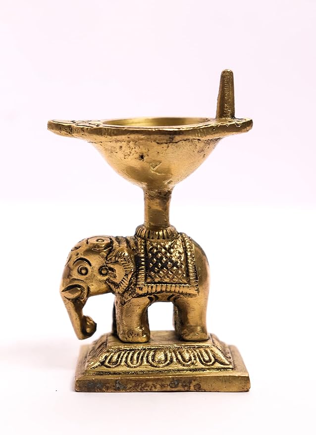 Elephant Diya ( Brass) (Pack of 2)