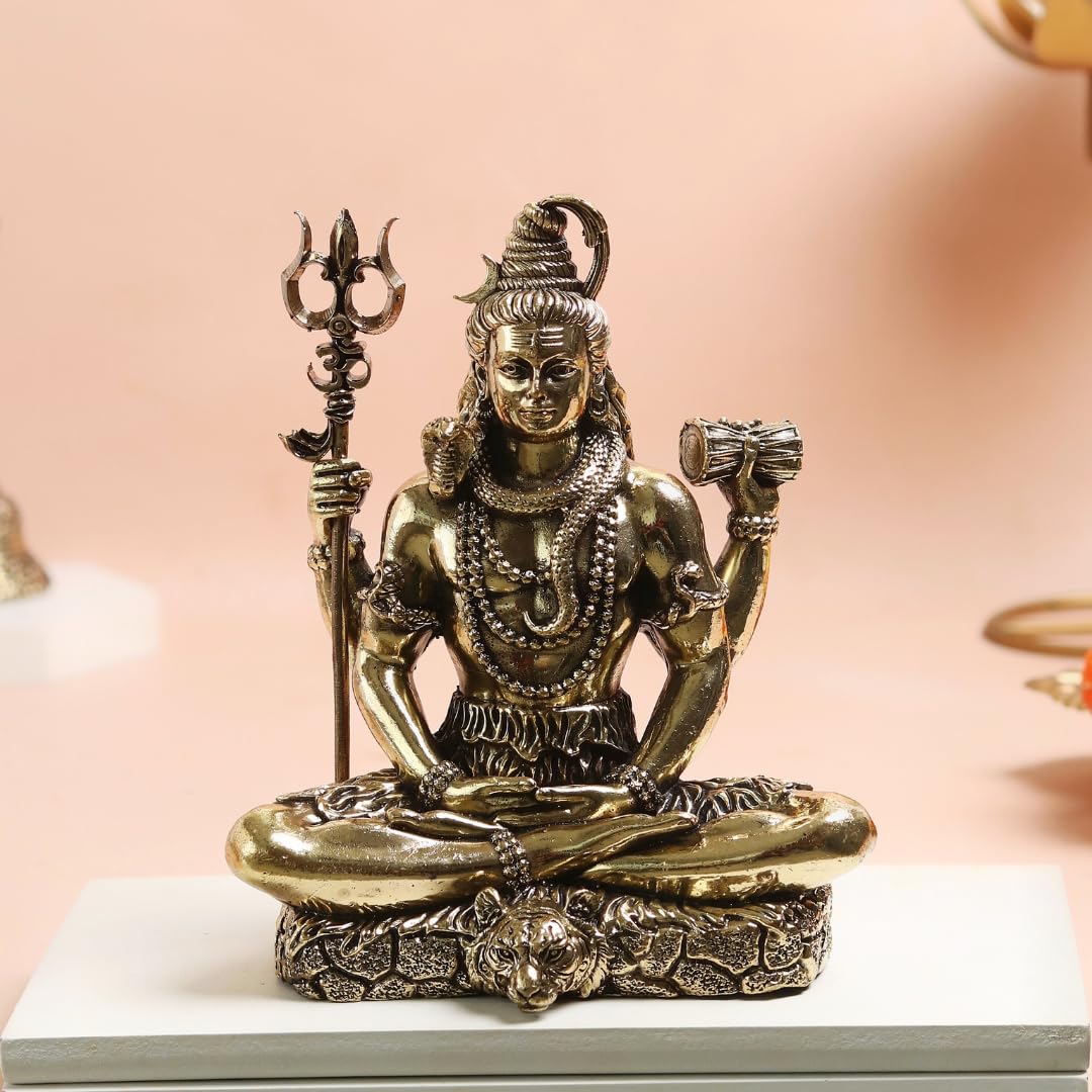 Big Brass Mahadev Murti | 6 Inch | Brass Bholenath Murti | Adiyogi Statue | Big Shiv Ji Idol | ॐ शिवाय नमस्तुभ्यं | Brass Meditating Lord