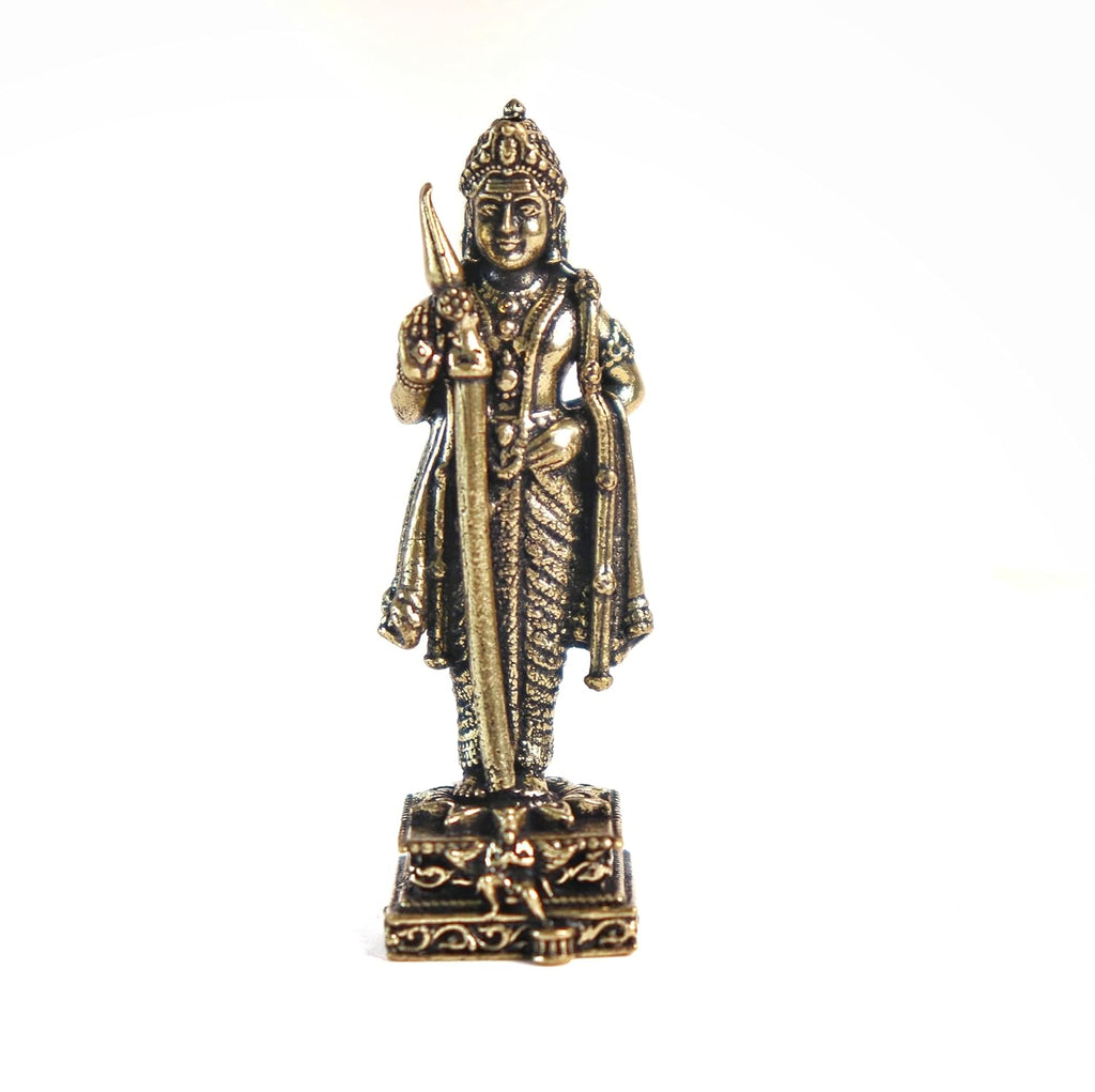 Miniature Murugan God Idol Brass | 2 Inch | Kartikeya Idol Small | Karthikeyan |