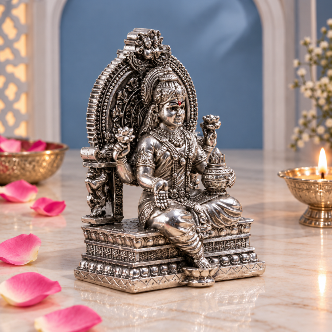 999 Pure Silver Plated Lakshmi Idol | 4 Inch