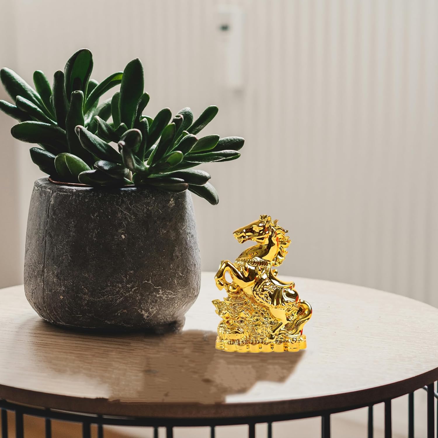 Golden Finish Jumping Horse Statue 4 INCH