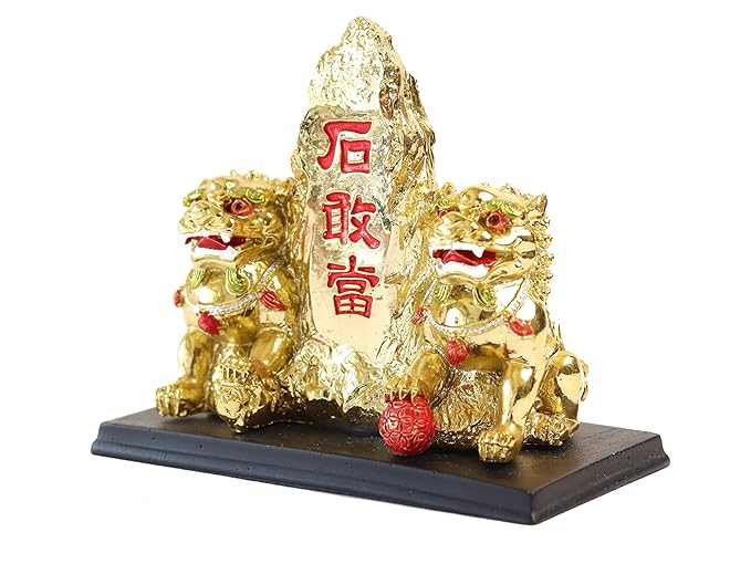 Fu Dogs with Shingandang Stone - 5 Inch