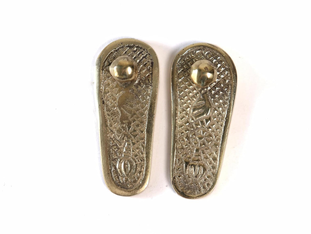 Brass Laxmi Charan Paduka |  Size - 2.5 Inch | For Door Entrance | Laxmi Feet | Decorating Home & Puja Room |