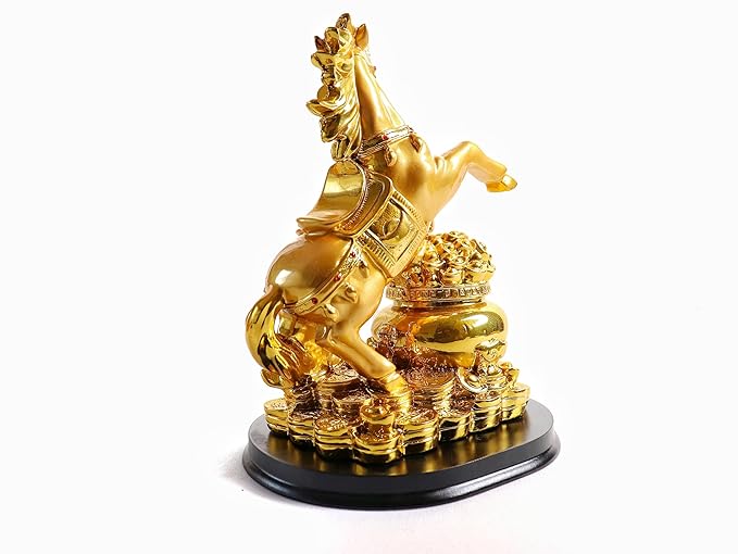 Jumping Horse with Wealth Pot - 8 Inch