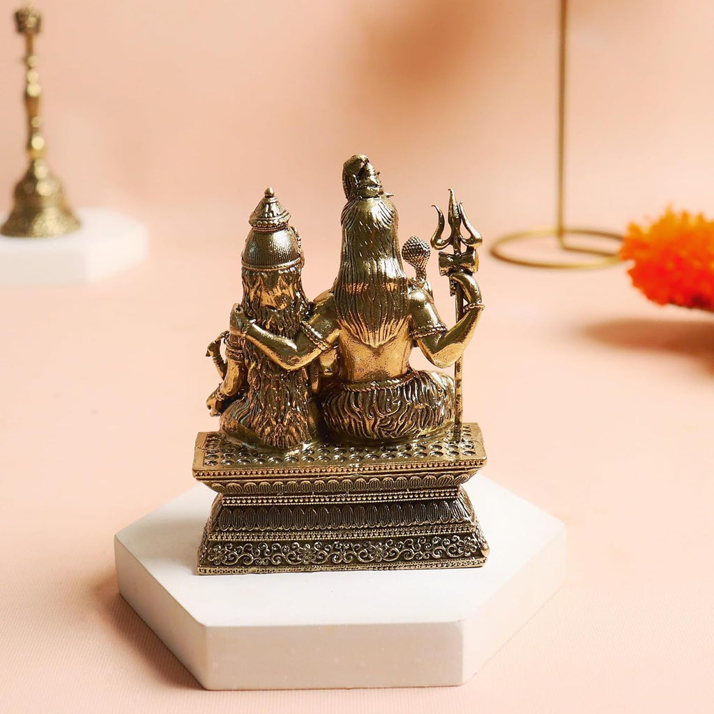 Premuim Brass Shiv Parivar Murti | 4 Inch | Shiv Parvati Ganesh Murugan | Family Idol