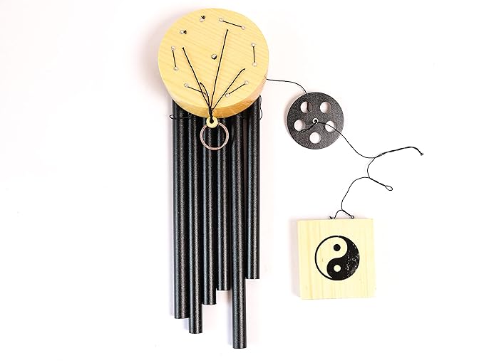 Black & Beige Windchimes - 6 Pipes