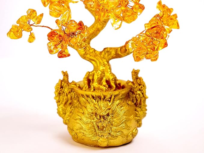 Natural Citrine Crystal Tree of Life  6 inch