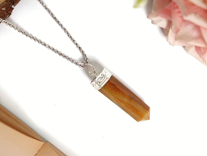 Natural Yellow Calcite Crystal Pendant