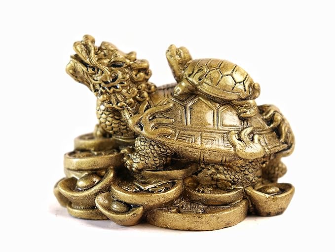 Anitque Finish Dragon with Tortoise 2.5 inch