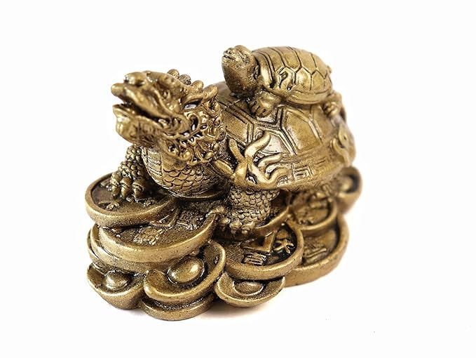 Anitque Finish Dragon with Tortoise 2.5 inch