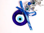 Evil Eye Wall Hanging with 5 Elephants - 8 Inch