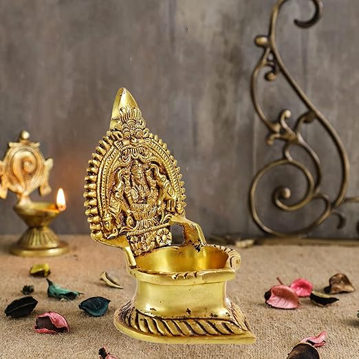 Brass Lakshmi Diya - 5INCH
