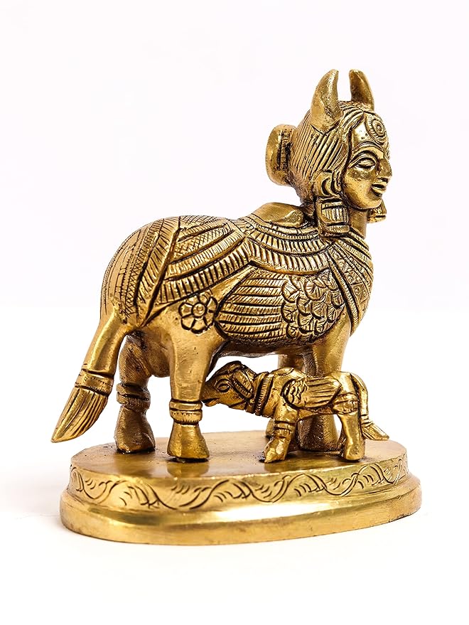 Nandi Kamdhenu Cow with Calf (Brass)