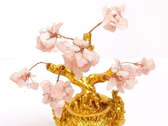 Natural Rose Quartz Crystal Tree of Life - 6 Inch