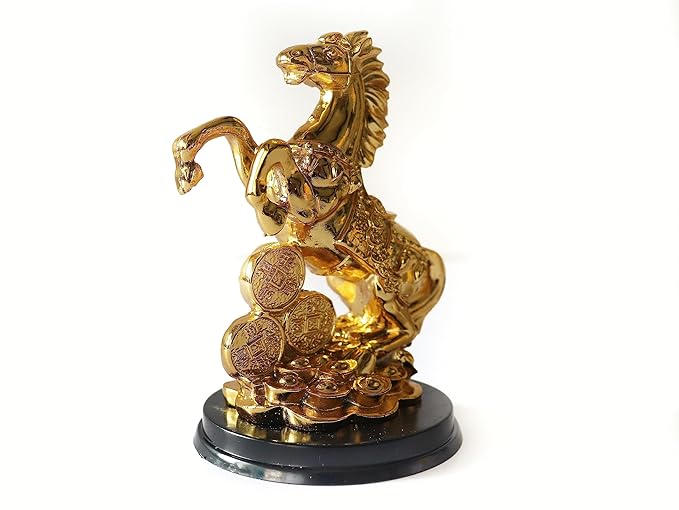 Resin Golden Horse With Uplifted Legs Standing Horse 4 INCH