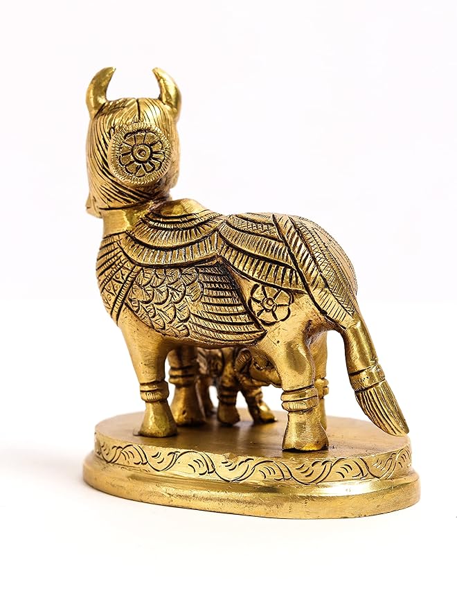 Nandi Kamdhenu Cow with Calf (Brass)