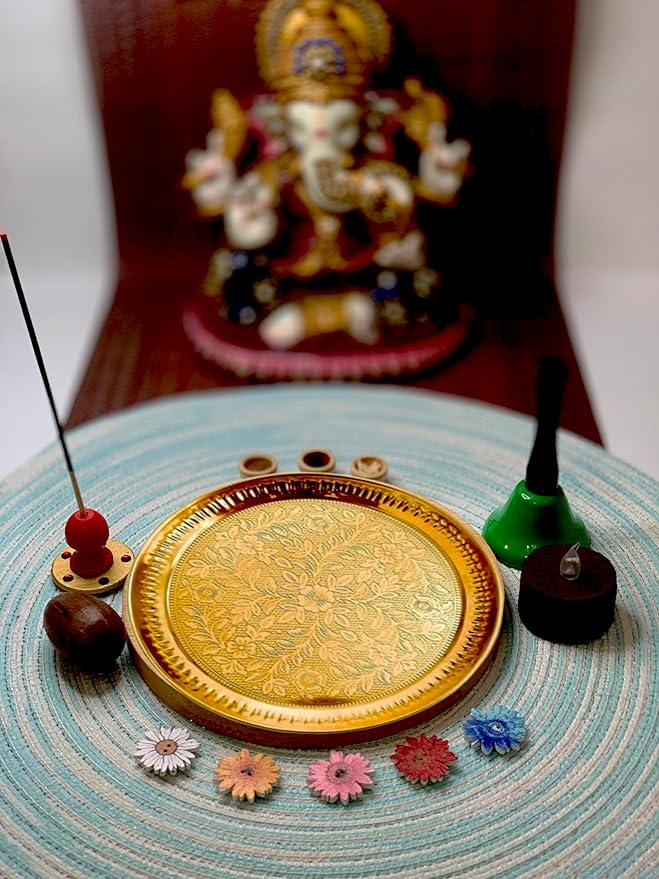 Pooja Aarti Thali (Brass) 9 inch