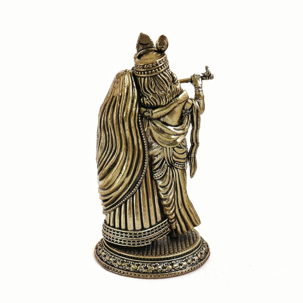 Brass Radha Krishna Statue - 4 Inch