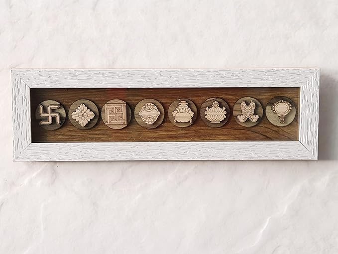 Jain Asthamangal Natural Wood Frame