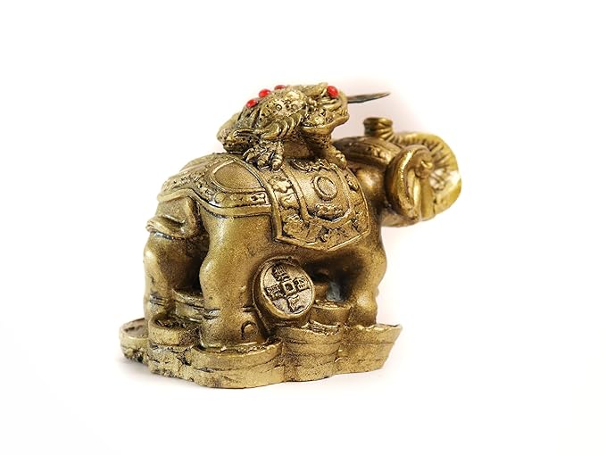 Lucky Frog with Three Legs on Elephant 3 inch