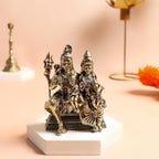 Premuim Brass Shiv Parivar Murti | 4 Inch | Shiv Parvati Ganesh Murugan | Family Idol