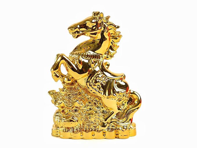 Golden Finish Jumping Horse Statue 4 INCH