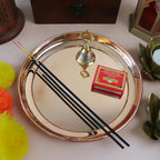 Copper Pooja Plate | 7 Inch | Decoration Items | Puja Thali | Tambe Ki Thali | Home Temples | पूजा थाली | Mandhir | Aarti | Samagri |
