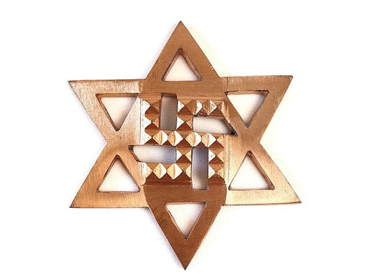 Star Swastik Yantra (Copper)  3.5 Inch