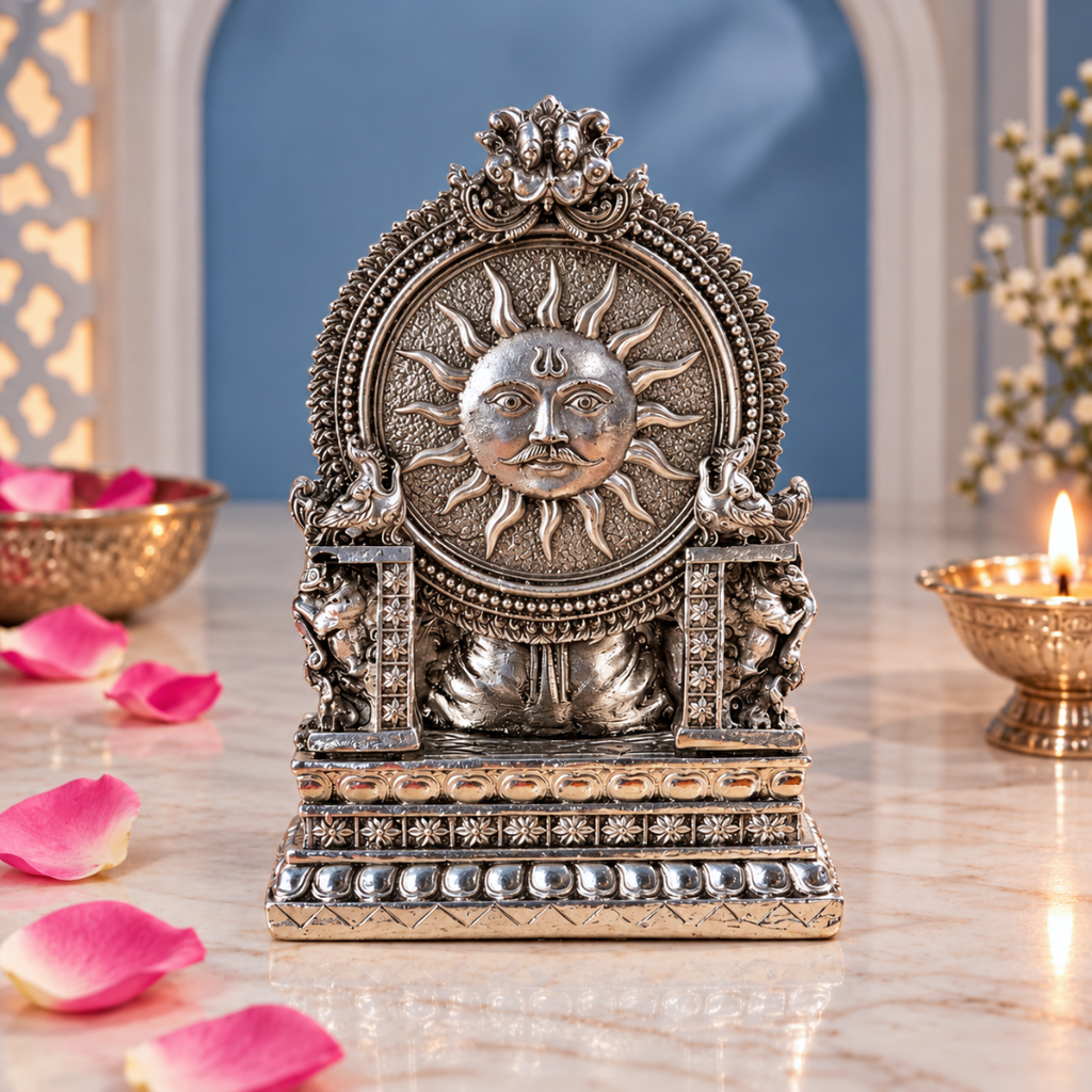 999 Pure Silver Plated Lakshmi Idol | 4 Inch