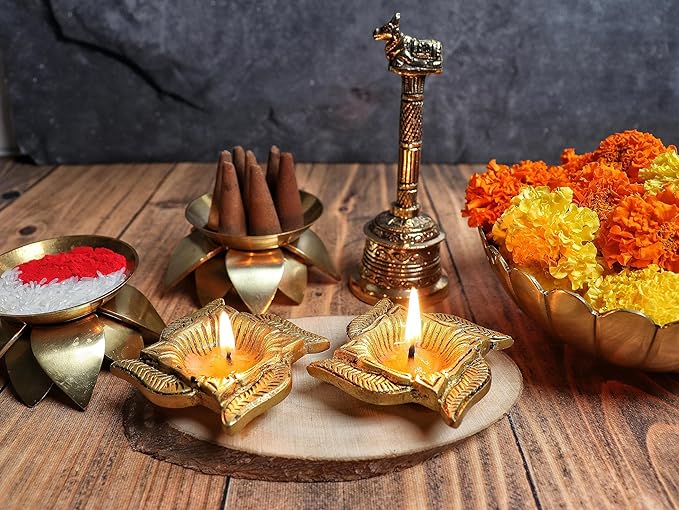 Brass Swastik Diya