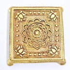 Brass Intricate Floral God Idol Chowki - 4 Inch