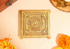 Brass Intricate Floral God Idol Chowki - 4 Inch