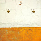 Copper Swastik Om Swastik - 3 Inch - Pack of 3