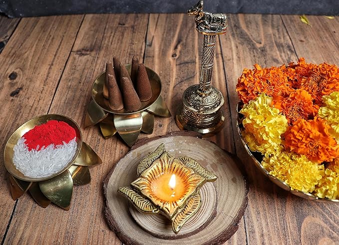 Brass Swastik Diya