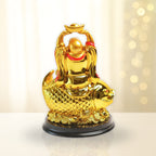 Laughing Buddha Idol on Arowana Fish | 4 Inch |