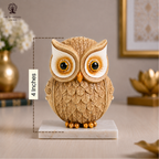Owl Statue for Good Luck - 4 Inch (Beige)