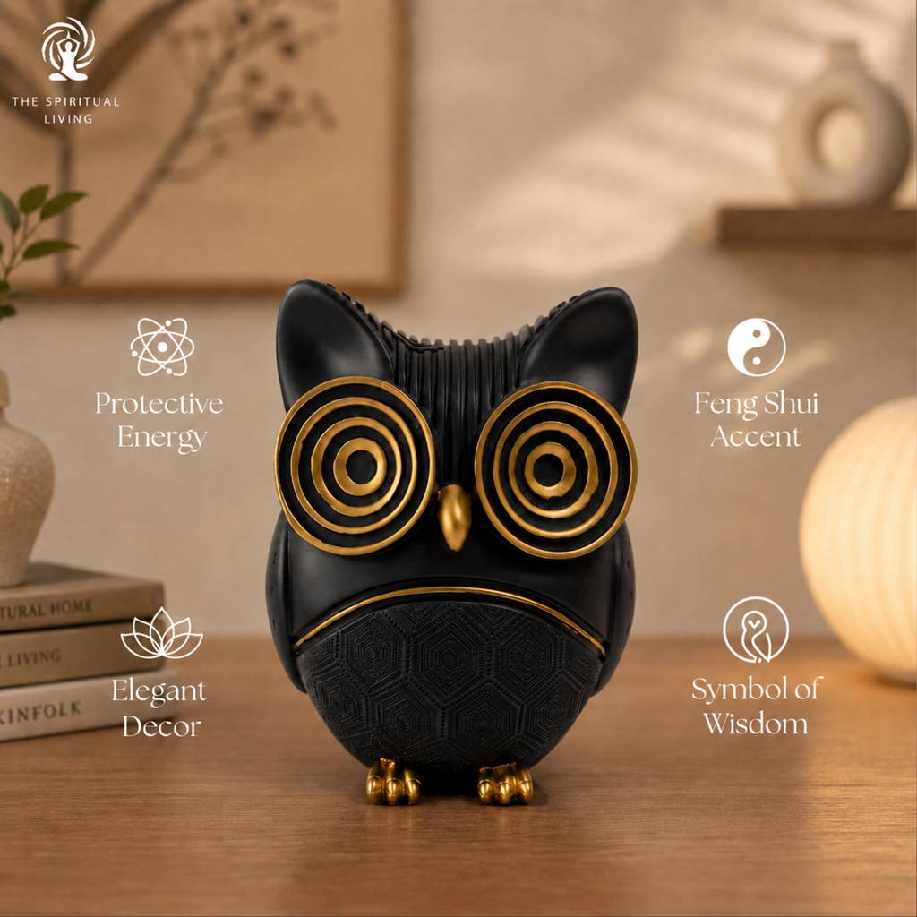 Owl Statue for Good Luck | 3.5 Inch | Showpiece | Home Decor |House Warming Gifts | Evil Eye | Nazar Battu |